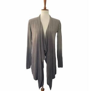 Barefoot Dreams Womens Cozychic Lite Knit Drape Front Ombre Cardigan Grey S/M